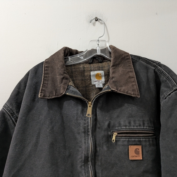 Vintage Carhartt Detroit Jacket J97 BLK Black Blanket Lined Mens 2XL Tall - Picture 13 of 16